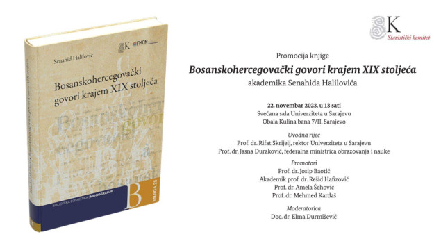 Promocija knjige “Bosanskohercegovački govori krajem XIX stoljeća” akademika Senahida Halilovića