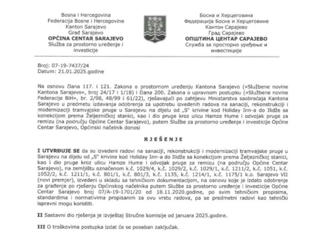 Rekonstruisana tramvajska pruga ima sve upotrebne dozvole