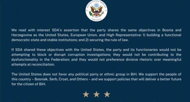 'Funkcioneri SDA ne bi trebali ometati istrage o korupciji'