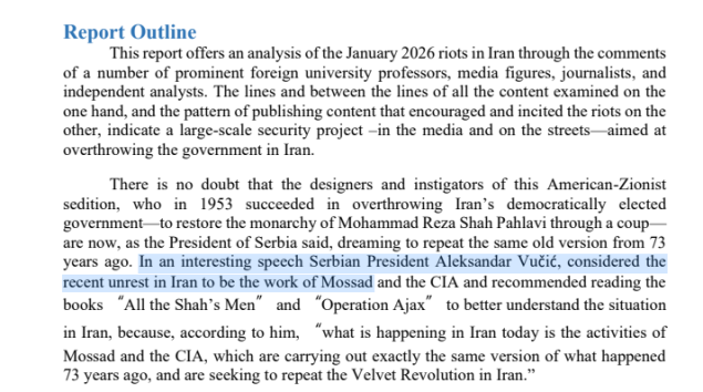 Iranska misija pri UN-u poslala izvještaj na adrese 193 zemlje - Na prvoj stranici citiran Aleksandar Vučić