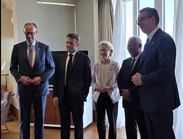 Vučić prisistvao zajedničkom sastanku s Von der Leyen, Costom, Macronom i Merzom u Tivtu