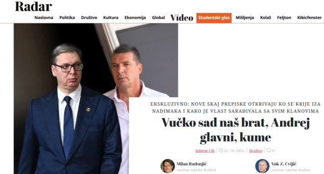 "Vučko nam je sad brat": Sky prepiske otvaraju pitanje mogućih veza organiziranog kriminala i vrha Srbije