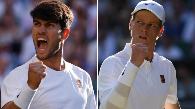 Sinner i Alcaraz igraju finale Wimbledona od 17 sati