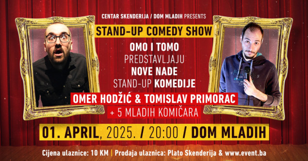 Omo i Tomo: Prvoaprilski stand-up show u Domu mladih