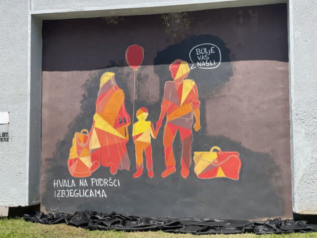 Mural kao  zahvalnost stanovnicima BiH na dobrodošlici izbjeglicama