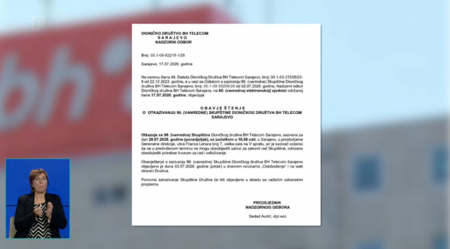 Otkazana sjednica Skupštine BH Telecoma