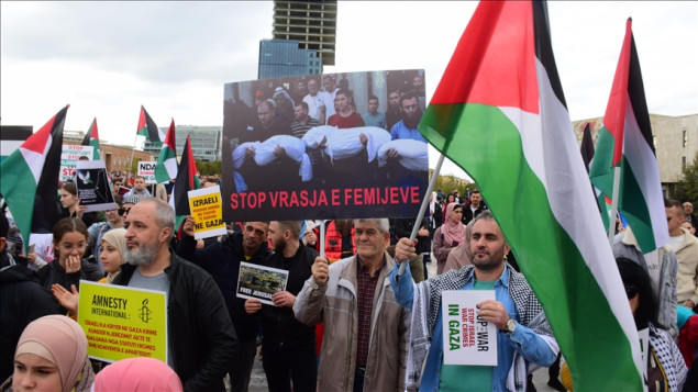 U Tirani ponovo održan skup podrške Palestini, policija spriječila marširanje demonstranata