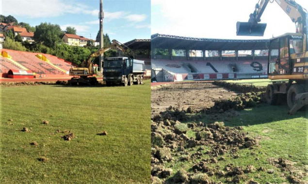 Počeli radovi na terenu stadiona Tušanj