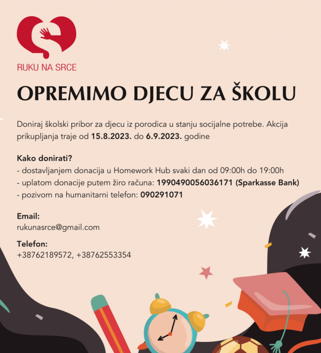 Udruženje "Ruku na srce" - Opremimo djecu za školu
