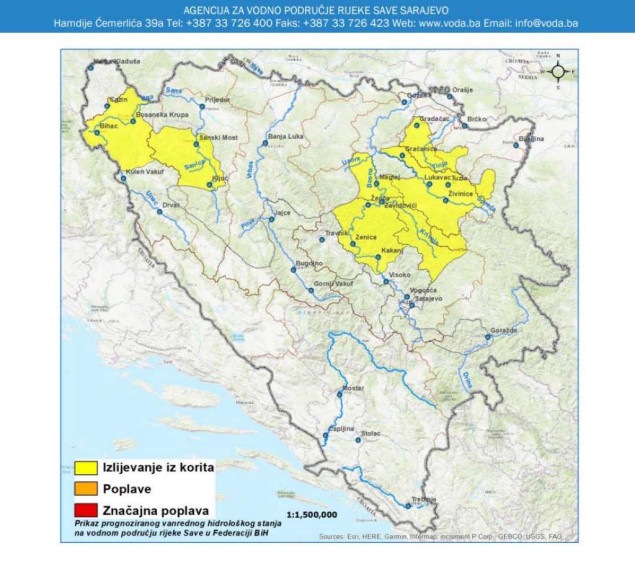 Očekuje se porast vodostaja na rijekama u ZDK, TK i USK