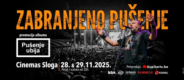 Dva koncerta "Zabranjenog pušenja" u sarajevskom klubu Cinemas Sloga