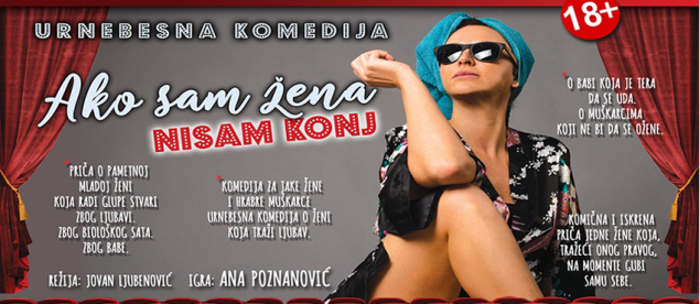 Sutra u sarajevskom Domu mladih predstava  „Ako sam žena, nisam konj“