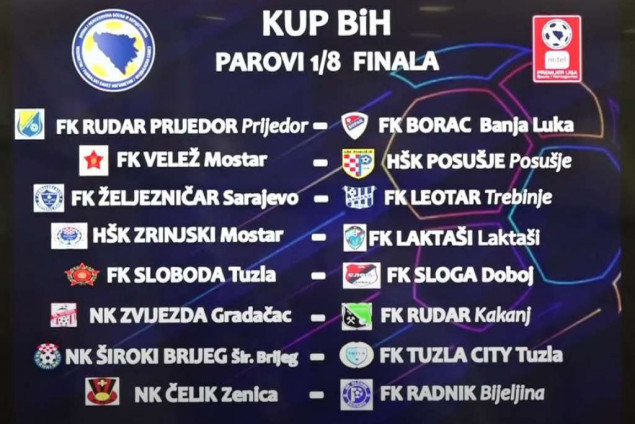Poznati parovi osmine finala nogometnog Kupa BiH
