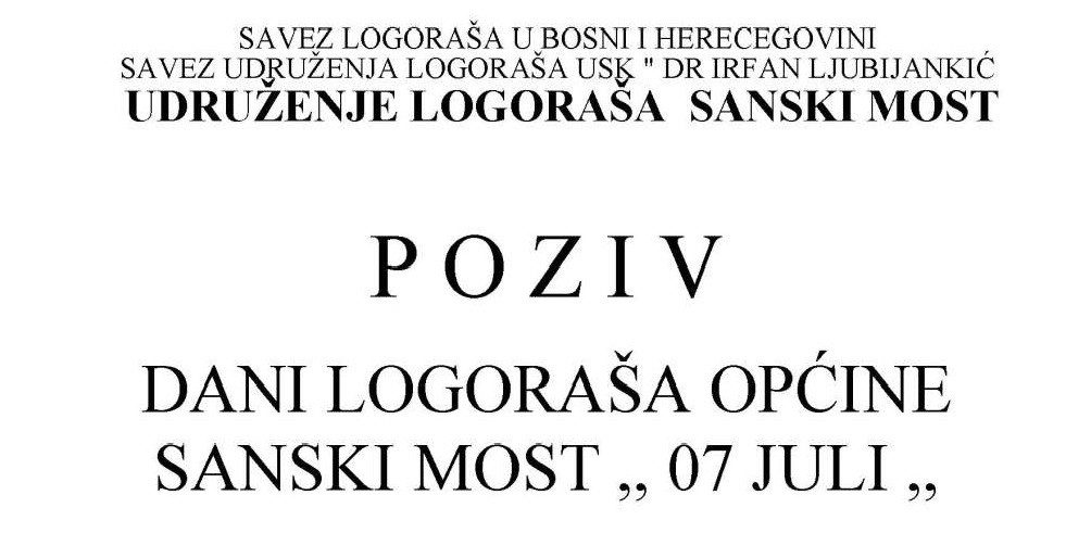 Obilježavanje Dana logoraša općine Sanski Most i zločina nad logorašima logora 'Betonirka' 7. jula