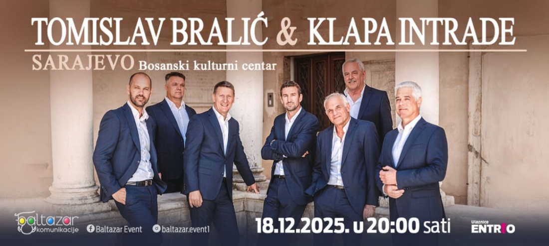 Sarajevo večeras u duhu dalmatinske pisme: Koncert Tomislava Bralića & Klape Intrade