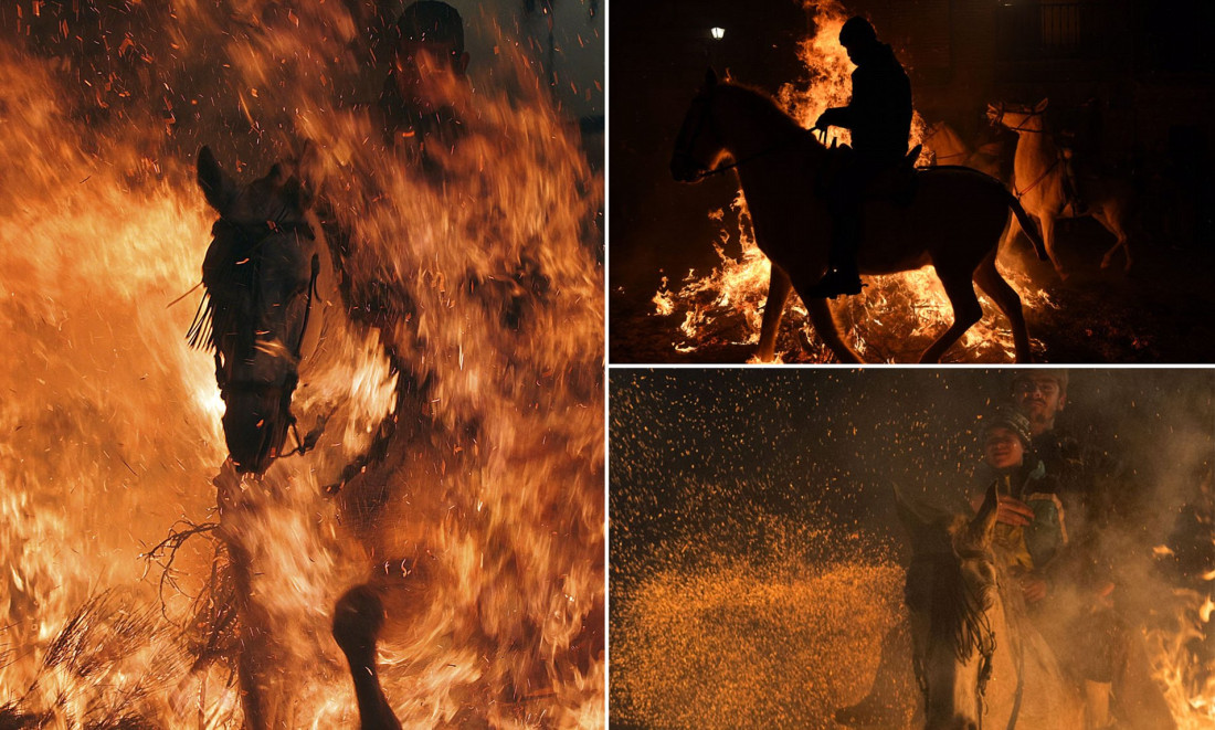 Tradicija duga 400 godina: Jahači u Španiji skokom kroz vatru skidali grijehe