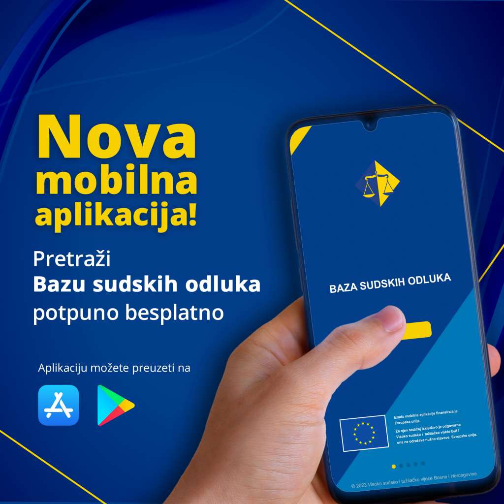 Pravosudnoj zajednici i građanima dostupna mobilna aplikacija za korištenje Baze sudskih odluka