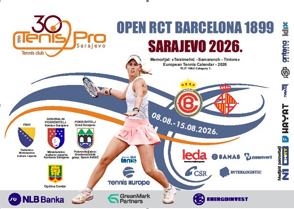 Više od 100 mladih tenisera iz 24 zemlje stiže na 30. Open RTC Barcelona 1899 - Sarajevo 2026