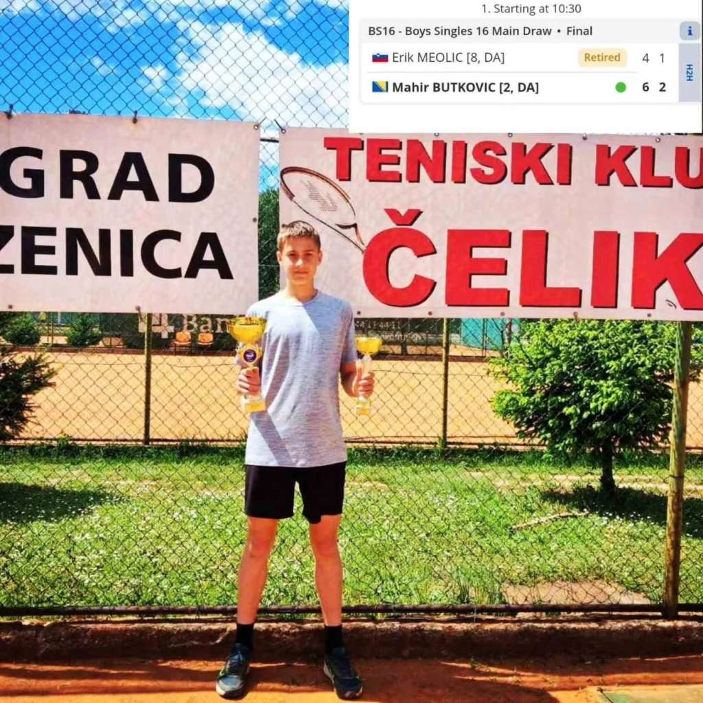 Mahir Butković pobijedio u obje konkurencije na Tennis Europe turniru do 16 godina u Zenici