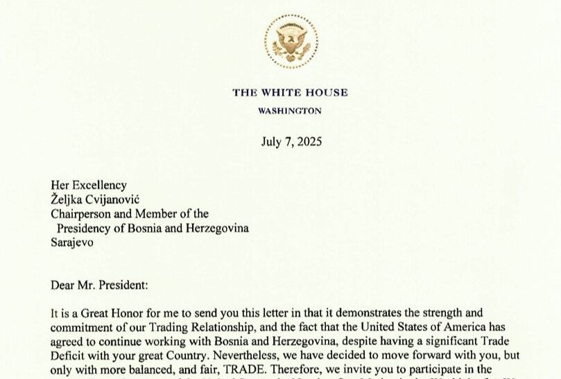 Trump: SAD uvodi carinu od 30 posto na sve proizvode iz BiH