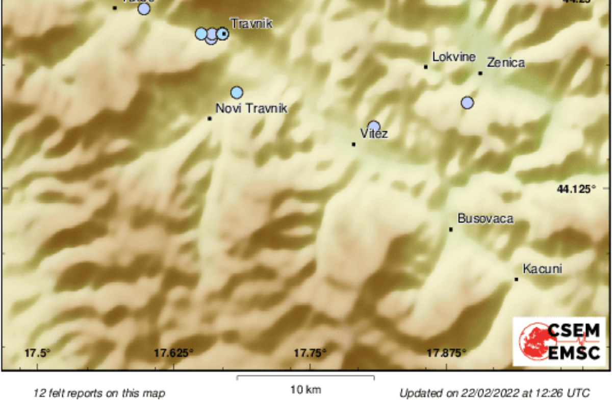 Zabilježen zemljotres u BiH