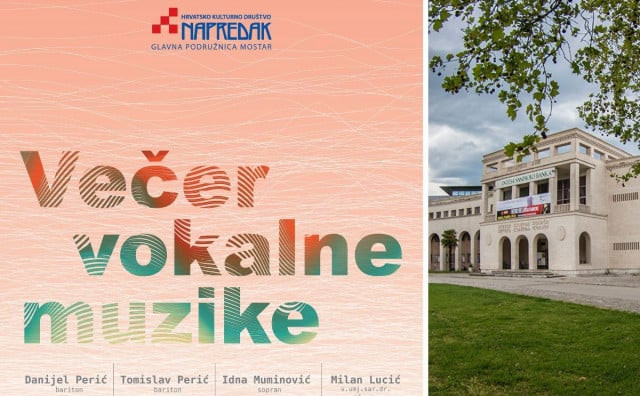 Koncert 'Večer vokalne muzike' u ponedjeljak u Mostaru