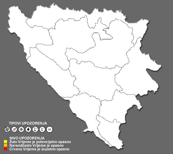 Zbog grmljavine i pljuskova na snazi upozorenje na području sjeverne i centralne Bosne, te u Hercegovini