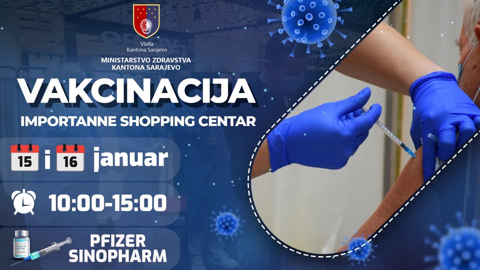 Za vikend punkt za vakcinaciju u Importanne Shopping Centru