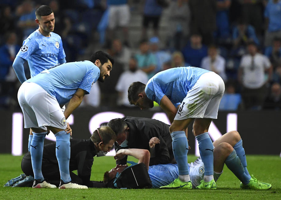 De Bruyne ima frakturu nosa i jagodične kosti